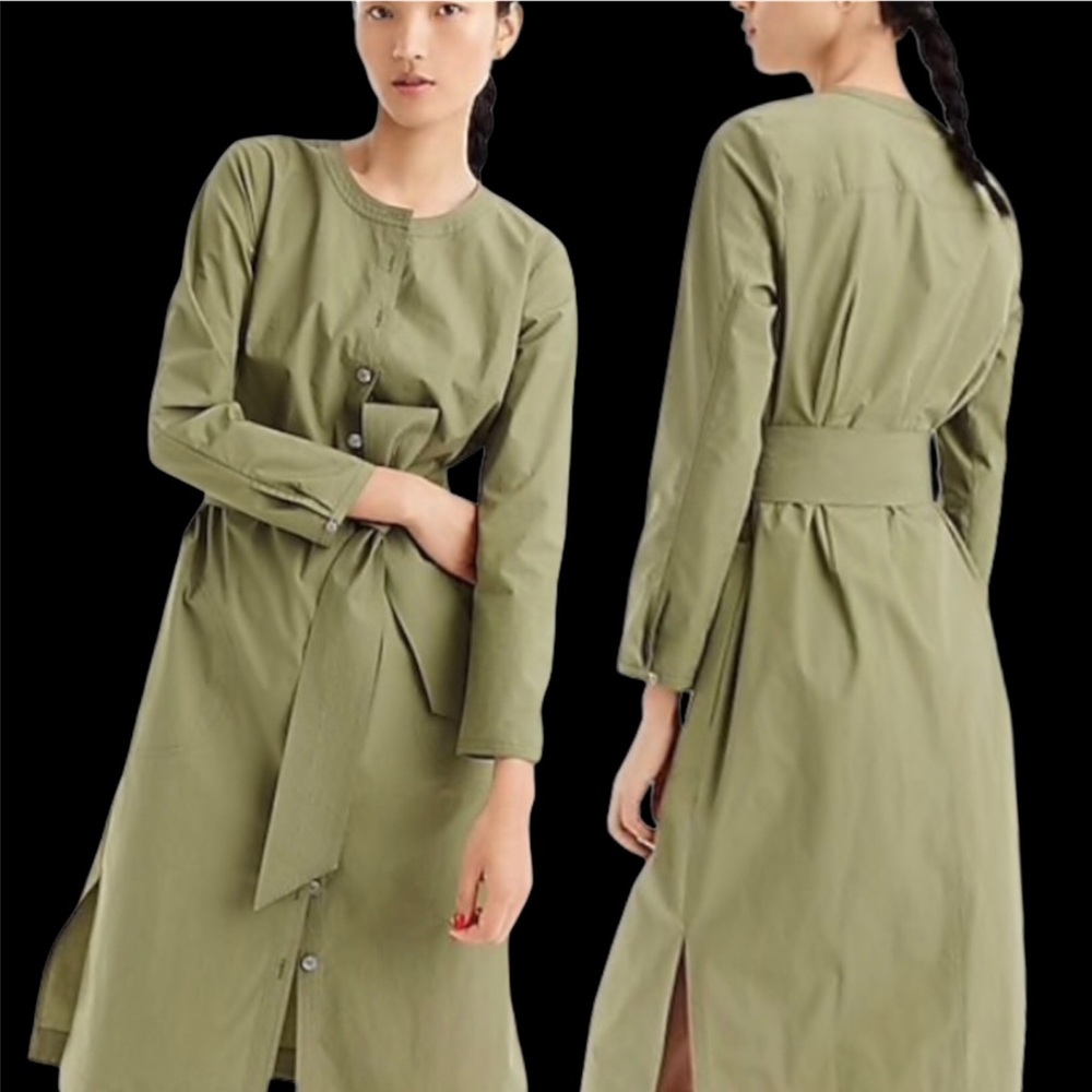 J. Crew Green Shirtdress